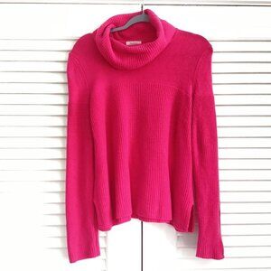 Bartolini Italian Women's Large Pink Wool/Cashmere Blend Cowl Neck Sweater
